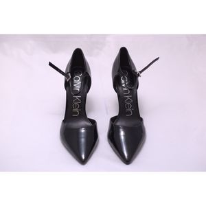 CALVIN KLEIN Cushioned Comfort Pointed Toe Stiletto Buckle Leather Pumps Size 10